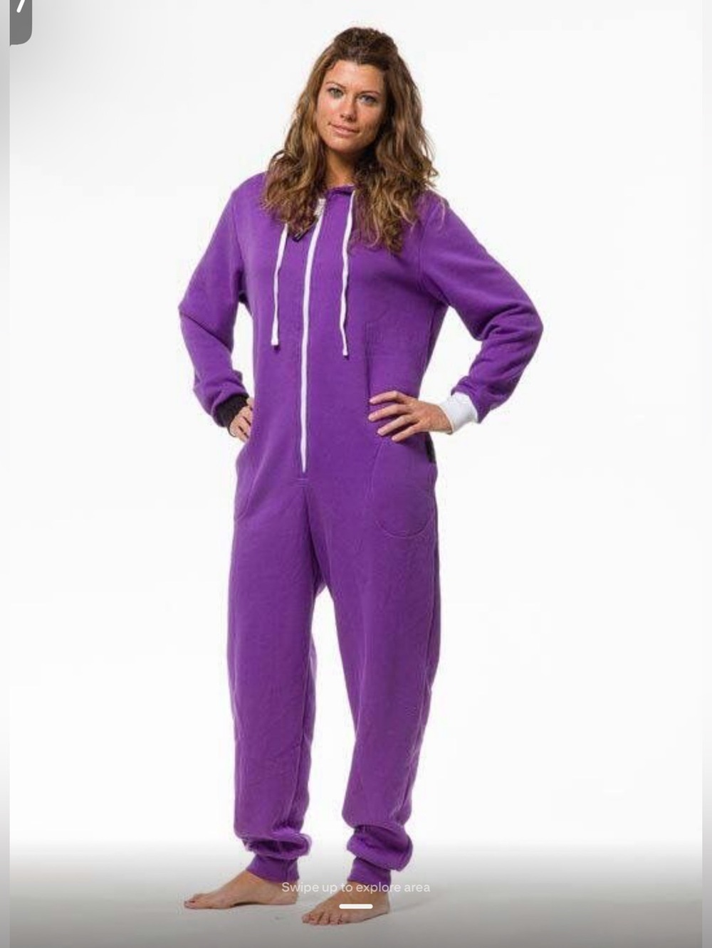 Thuggie Mini Thug Purple Hooded Zip-Front Onesie Jumpsuit with Flap